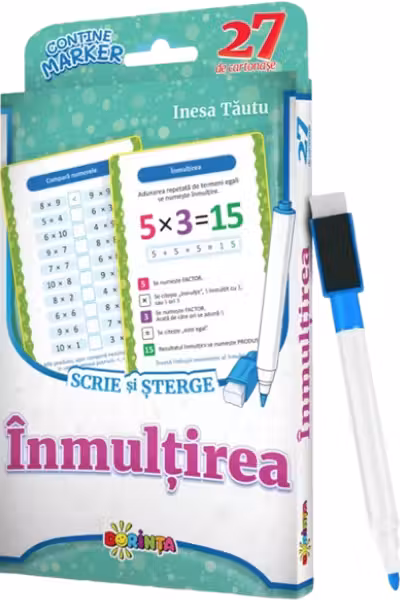 27 de cartonase. Scrie si sterge. Inmultirea