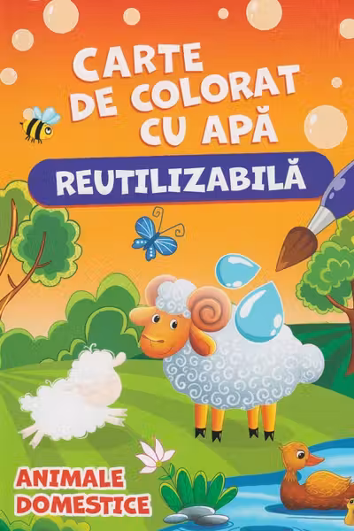 Carte de colorat cu apa. Reutilizabila. Animale domestice