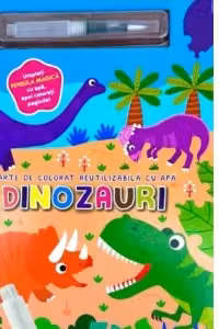 Dinozauri - Carte de colorat reutilizabila cu apa