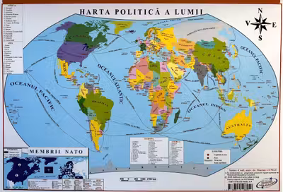 Harta de perete: Harta lumii. Pliată