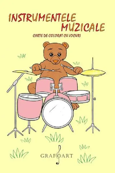 Instrumentele muzicale. Carte de colorat cu jocuri
