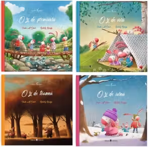 Pachet Familia Iepuretti: 1. O zi de primavara; 2. O zi de vara; 3. O zi de toamna; 4. O zi de iarna
