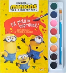 MINIONS. SA PICTAM IMPREUNA! Carte de pictat cu pensula si acuarele. format mic