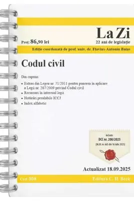Codul civil. Cod 808. Actualizat la 18.09.2025 Editie SPIRALATA