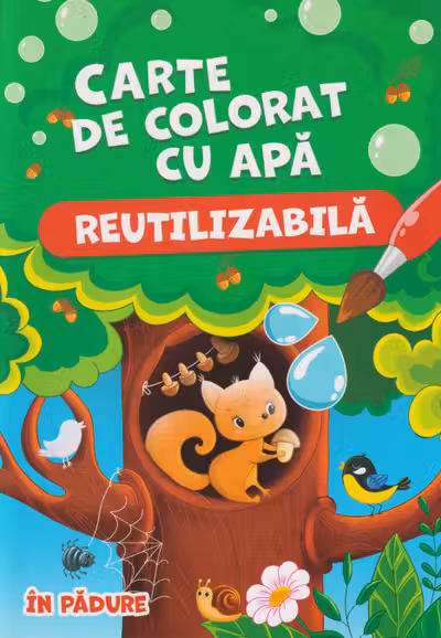 Carte de colorat cu apa. Reutilizabila. In padure