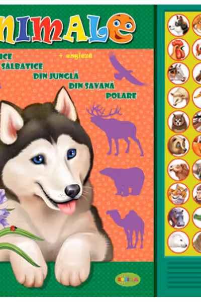Carte cu sunete. Animale + engleza