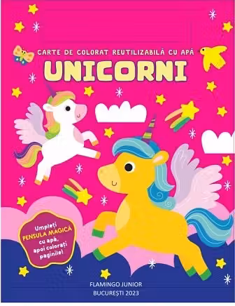 Unicornii carte de colorat reutilizabila cu apa