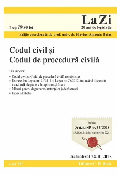 Codul civil și Codul de procedură civilă Act. 24 octombrie 2023