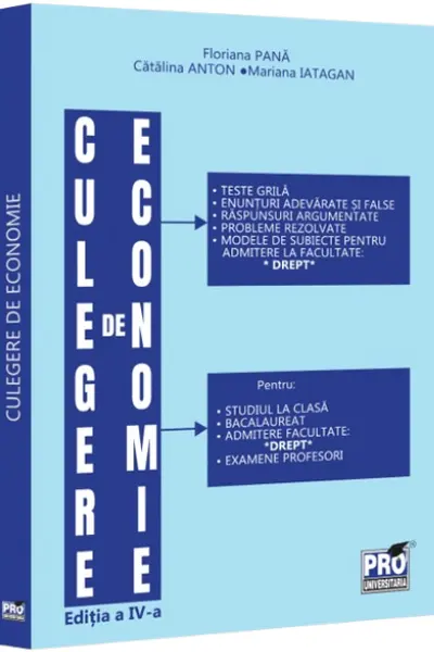 Culegere de economie pentru admiterea la Facultatea de Drept