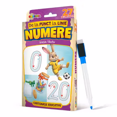27 de cartonase educative. De la punct la linie. Numere