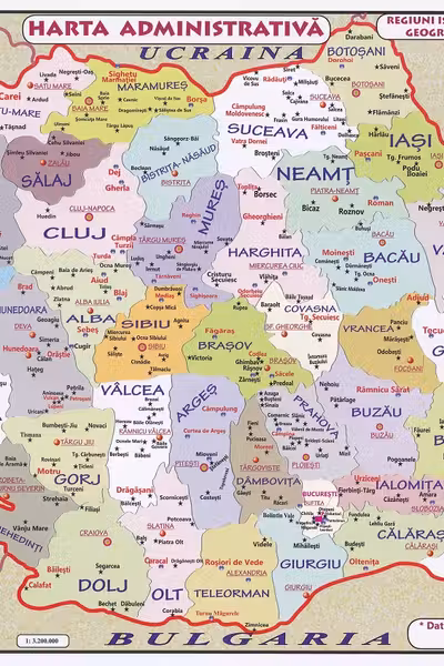 Planșă. Harta României A4