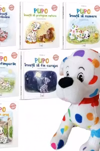 Pachet 6 carti Pupo si jucaria de plus "Catelusul cu buline"