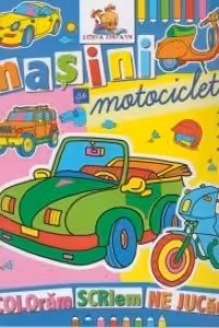 Masini si motociclete. Carte de colorat