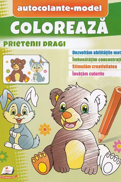 Coloreaza+autocolante Prieteni dragi