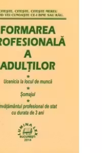 Formarea profesionala a adultilor. Ucenicia la locul de munca. Somajul. Invatamantul profesional de stat cu durata de 3 ani