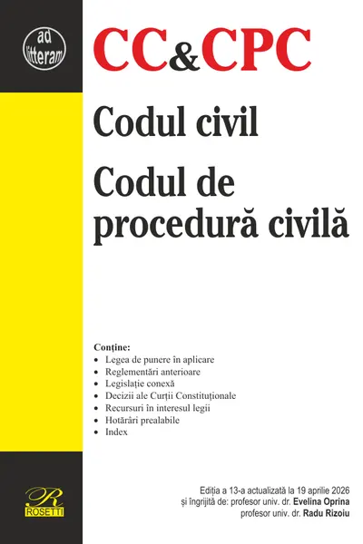 Codul civil. Codul de procedura civila (aprilie 2026)