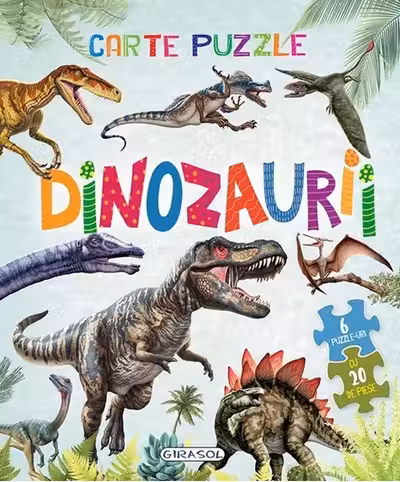 Carte cu 6 puzzle-uri Dinozaurii