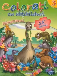 Colorati cu abtibilduri 3 - Dinozauri (48 abtibilduri)