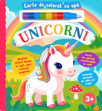 Unicorni carte de colorat cu apa