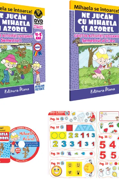 Set activități integrate Mihaela și Azorel Sem.1 + Sem.2 + DVD, 4-5 ani
