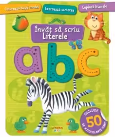 INVAT SA SCRIU. LITERELE. Carte cu autocolante