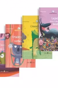 Pachet Buni Closca 1: 1. Lupul caruia ii placeau prea mult bomboanele; 2. Crocodilul care se temea de apa; 3. Ursuletul Koala care vorbea urat; 4. Canarul care facea pipi in cuib
