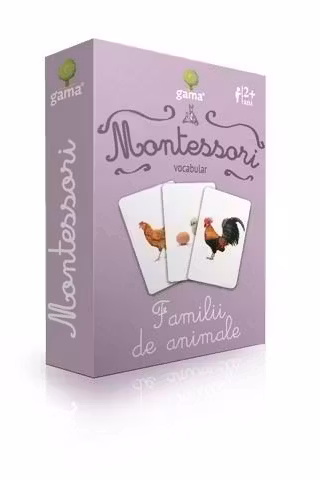 Carti de joc Montessori. Familii de animale. Vocabular
