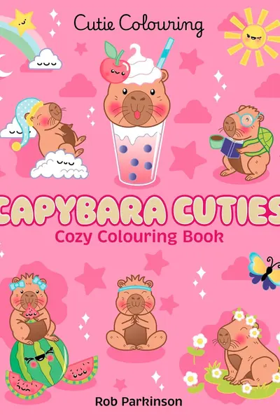 Capybara Cuties: Cozy Colouring Book
