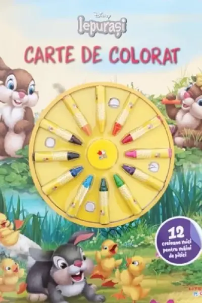 DISNEY IEPURASI. CARTE DE DESENAT. 12 creioane mici pentru maini de pitici