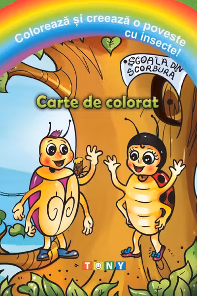 Colorează și creează o poveste cu insecte! Carte de colorat