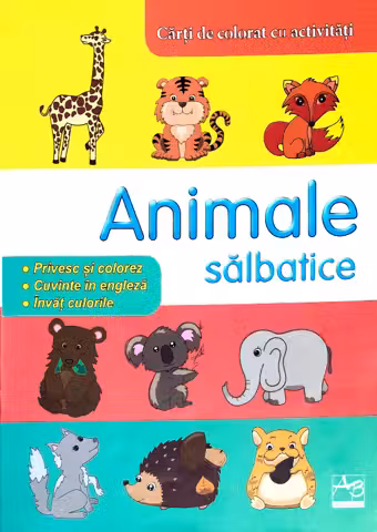 Animale salbatice carti de colorat cu activitati