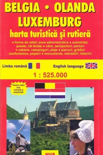 Belgia. Olanda. Luxemburg. Harta turistica