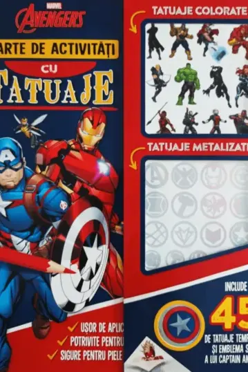 MARVEL. AVENGERS. Carte de activitati cu tatuaje