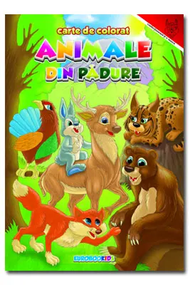 Animale din padure. Carte de colorat