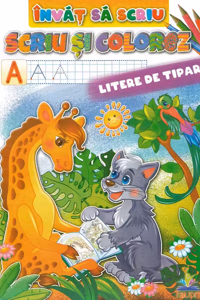 Invat sa scriu. Scriu si colorez. Litere de tipar