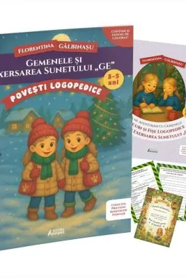 Pachet Logopedic corectare pronuntie sunet GE (Gemenele): Poveste, caiet de exercitii si diploma