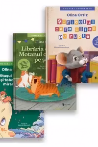 Pachet Comoara cuvintelor (3 carti): 1. Soricelul care citea pe rupte; 2. Libraria cu pisici. Motanul care facea pe seful; 3. Uitasul Uriasul si toboganul miraculos