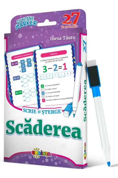 27 de cartonase. Scrie si sterge. Scaderea