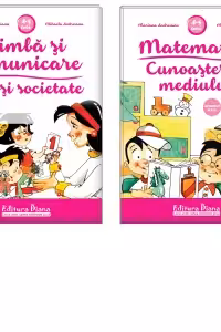 Set doua carti A4, grupa mijlocie 4-5 ani: Matematica. Cunoasterea mediului; Limba si comunicare. Om si societate