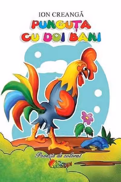 Punguța cu doi bani. Poveste de colorat