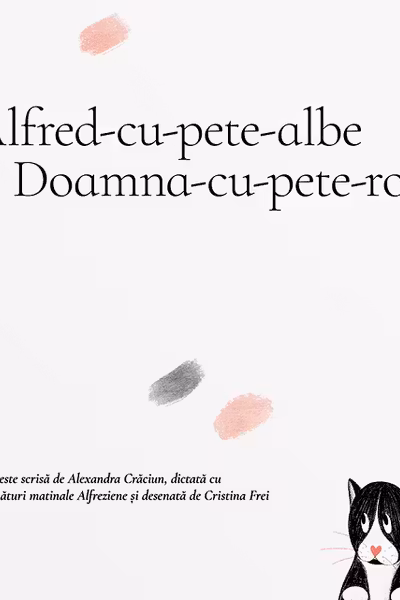 Alfred-cu-pete-albe și Doamna-cu-pete-roz