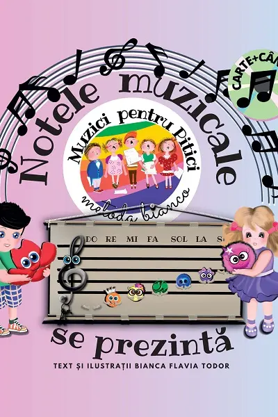 Muzici pentru pitici in Metoda Bianco. Notele muzicale se prezinta