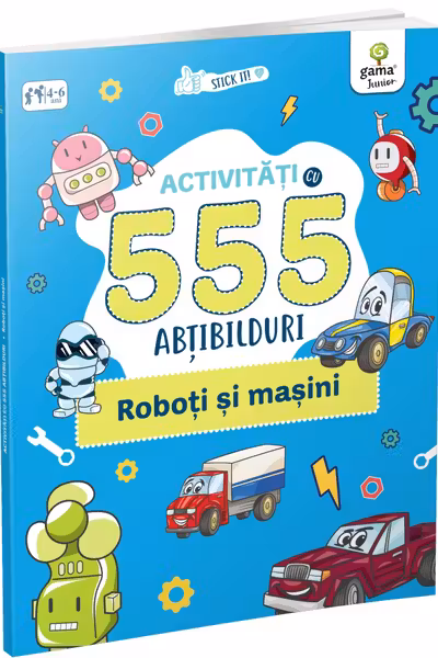 Activitati cu 555 de abtibilduri - Roboti si masini
