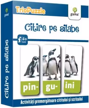 Citire pe silabe. Trio puzzle