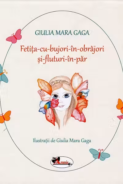 Fetita cu bujori in obrajori si fluturi in par