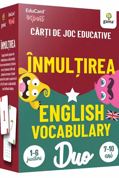 Înmulțirea. English Vocabulary. Cărți de joc educativ