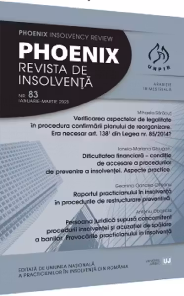 Phoenix. Revista de insolvență. Nr.83 Ianuarie-Martie 2023