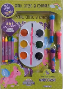 Scriu citesc si colorez - Unicorni