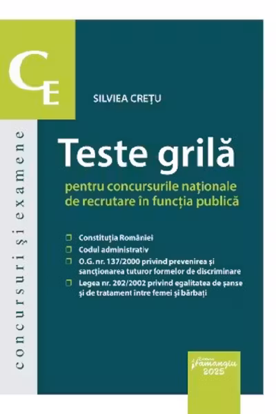 Teste grila pentru concursurile nationale de recrutare in functia publica