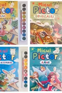 Pachet Micul pictor: 1. Ferma; 2. Dinozauri; 3. Animale de companie; 4. Zane